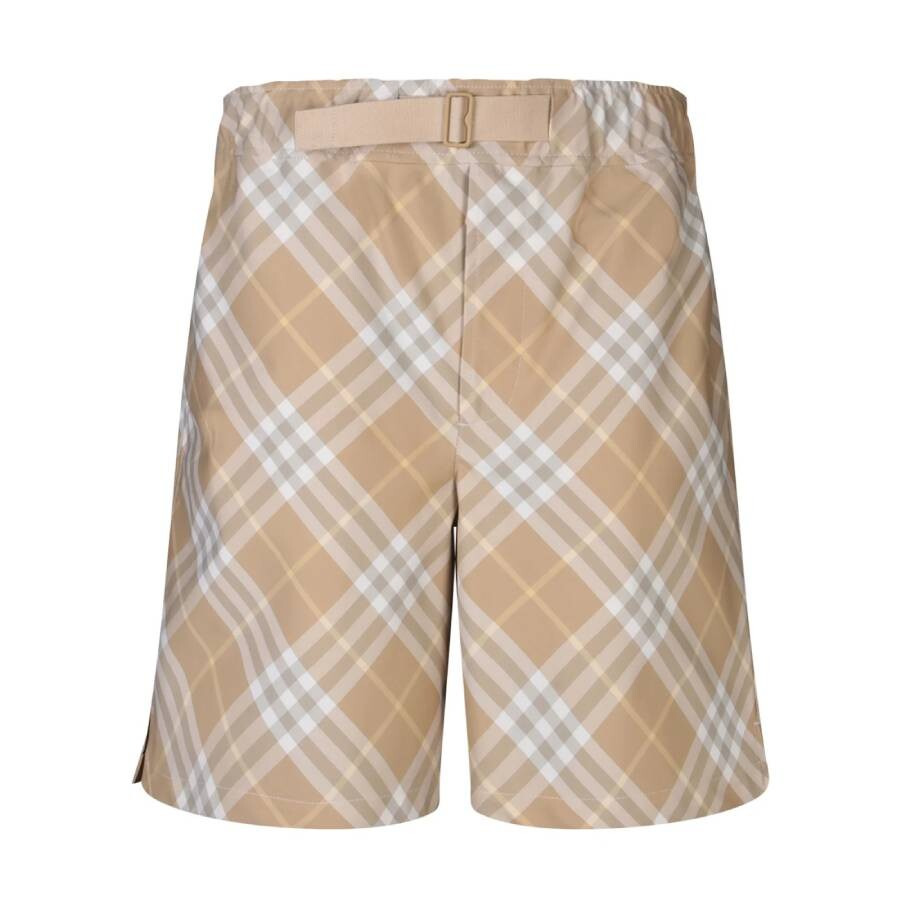 Burberry Check Pattern Belted Waist Shorts - 5
