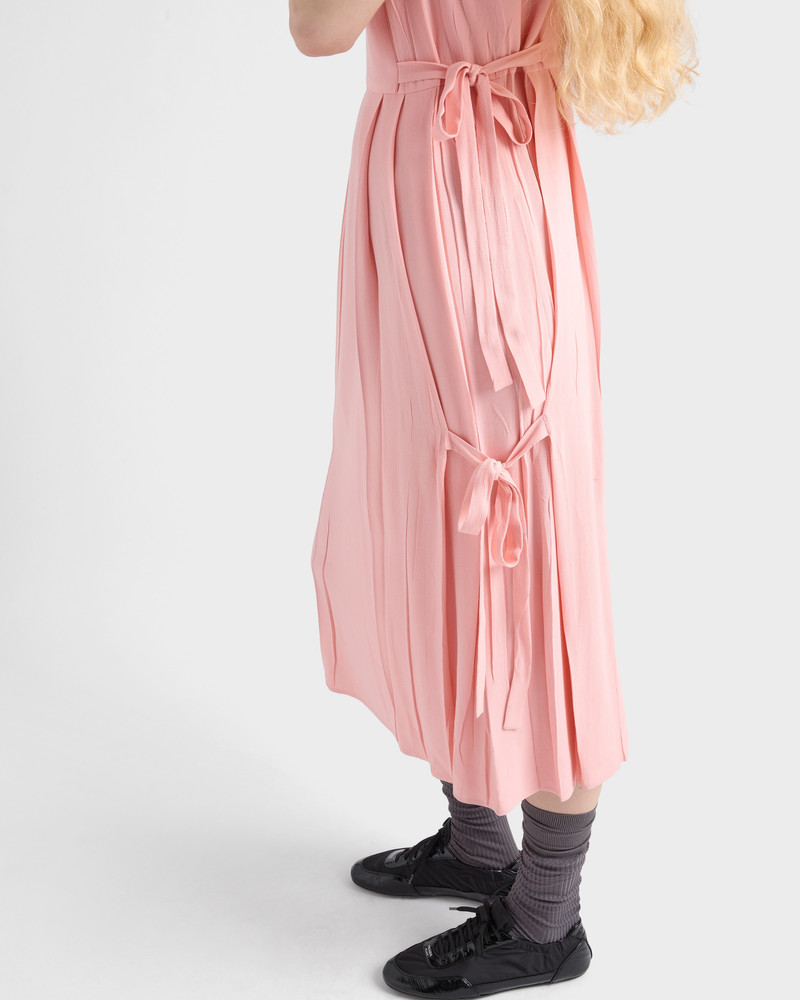 Embroidered marocain crepe dress 4