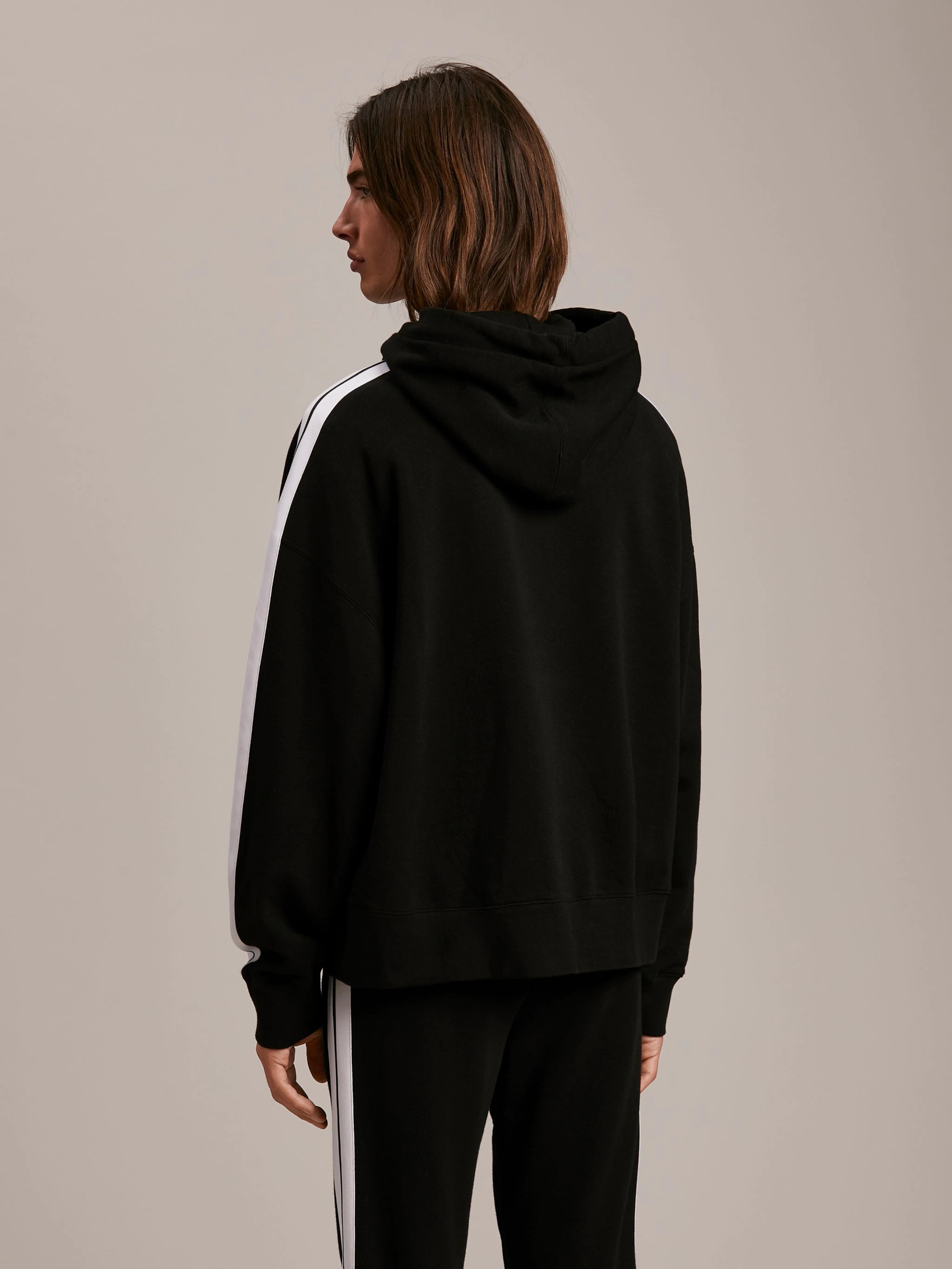 BLACK TRACK HOODIE - 5