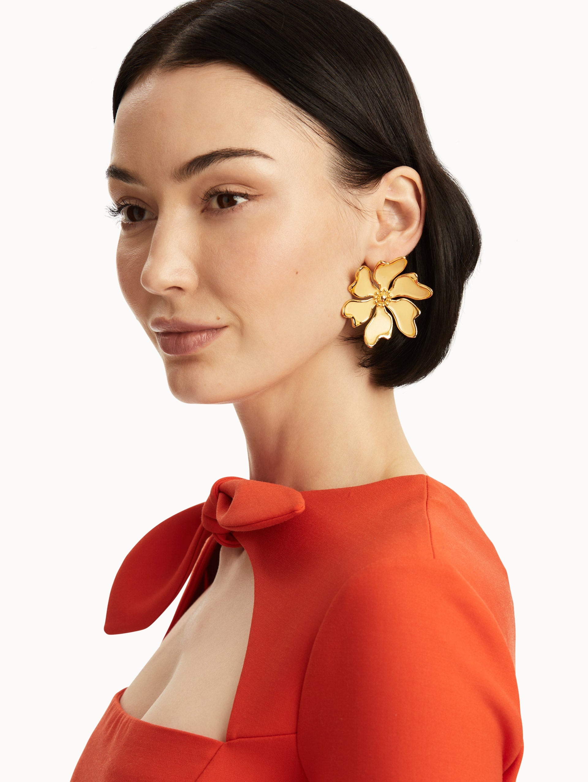 ENAMEL CHERRY BLOSSOM CLIP-ON EARRINGS - 2