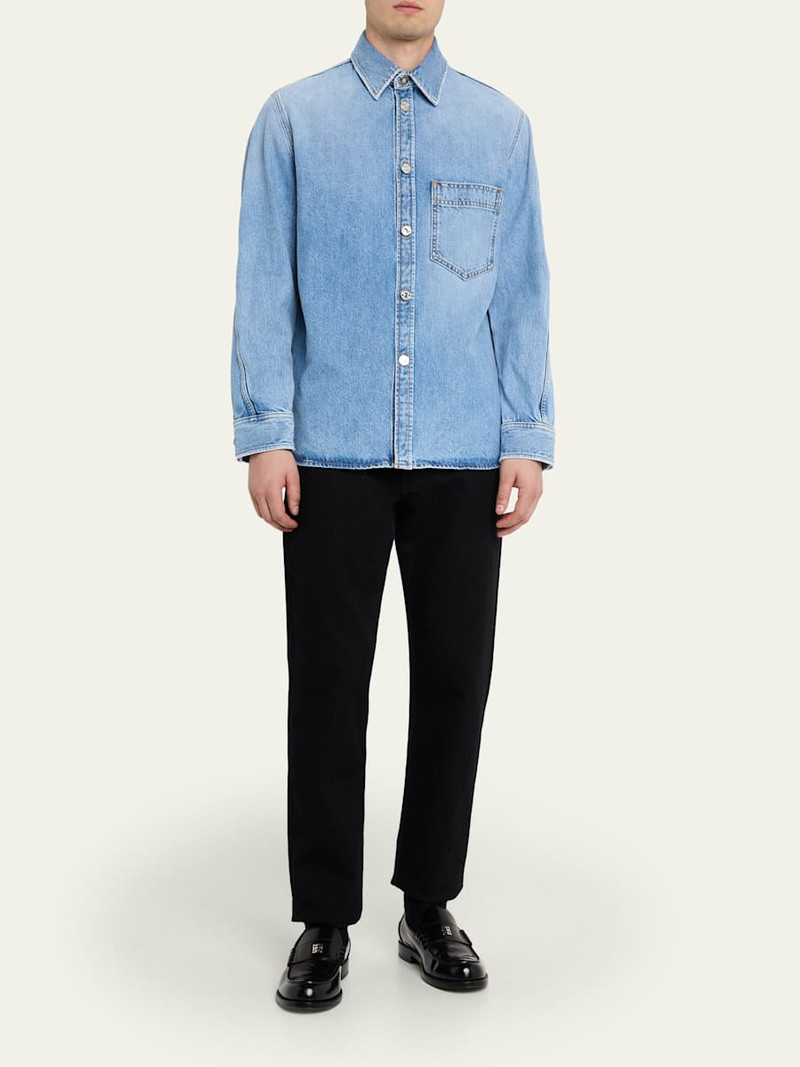 Givenchy Men's Stone-Washed Denim Shirt outlook