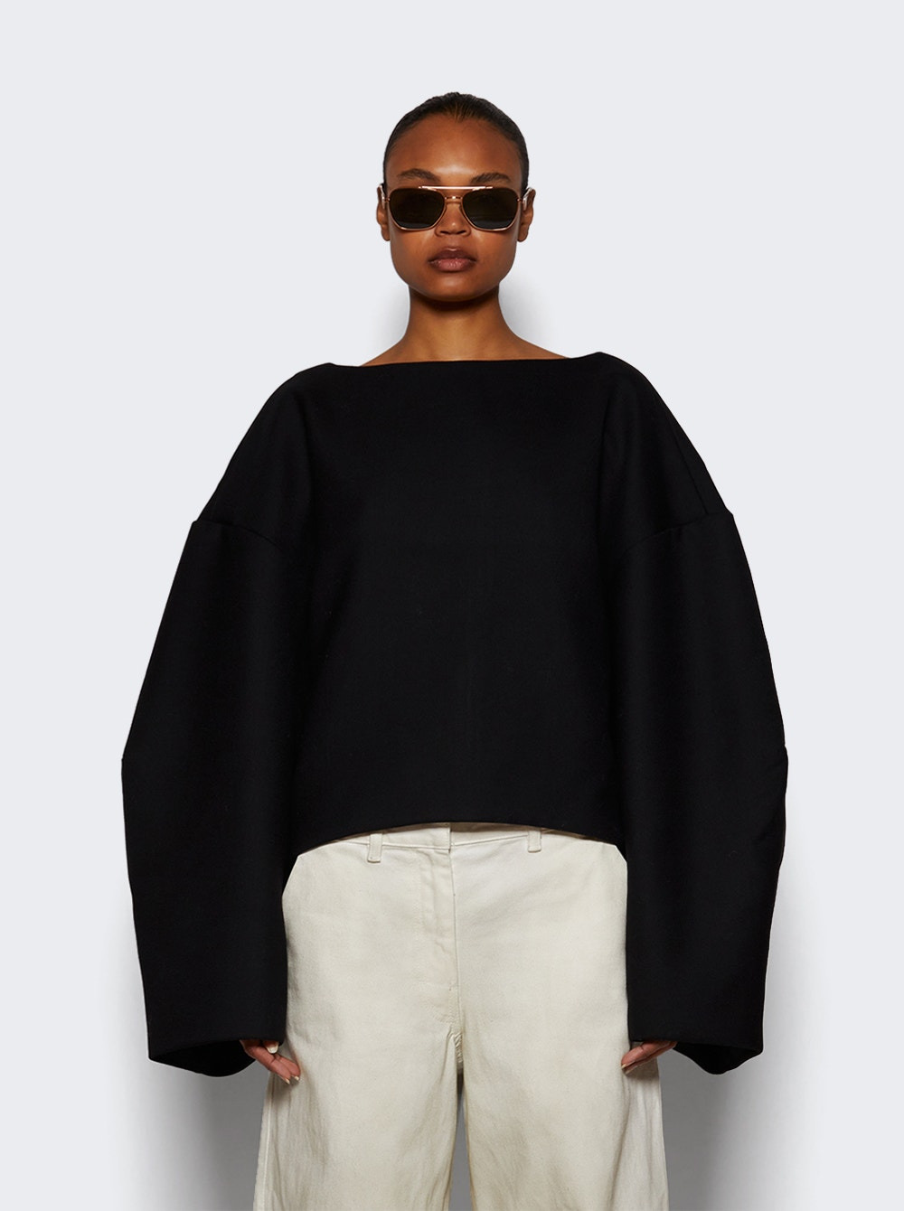 Boat Neck Jumper Black - 2