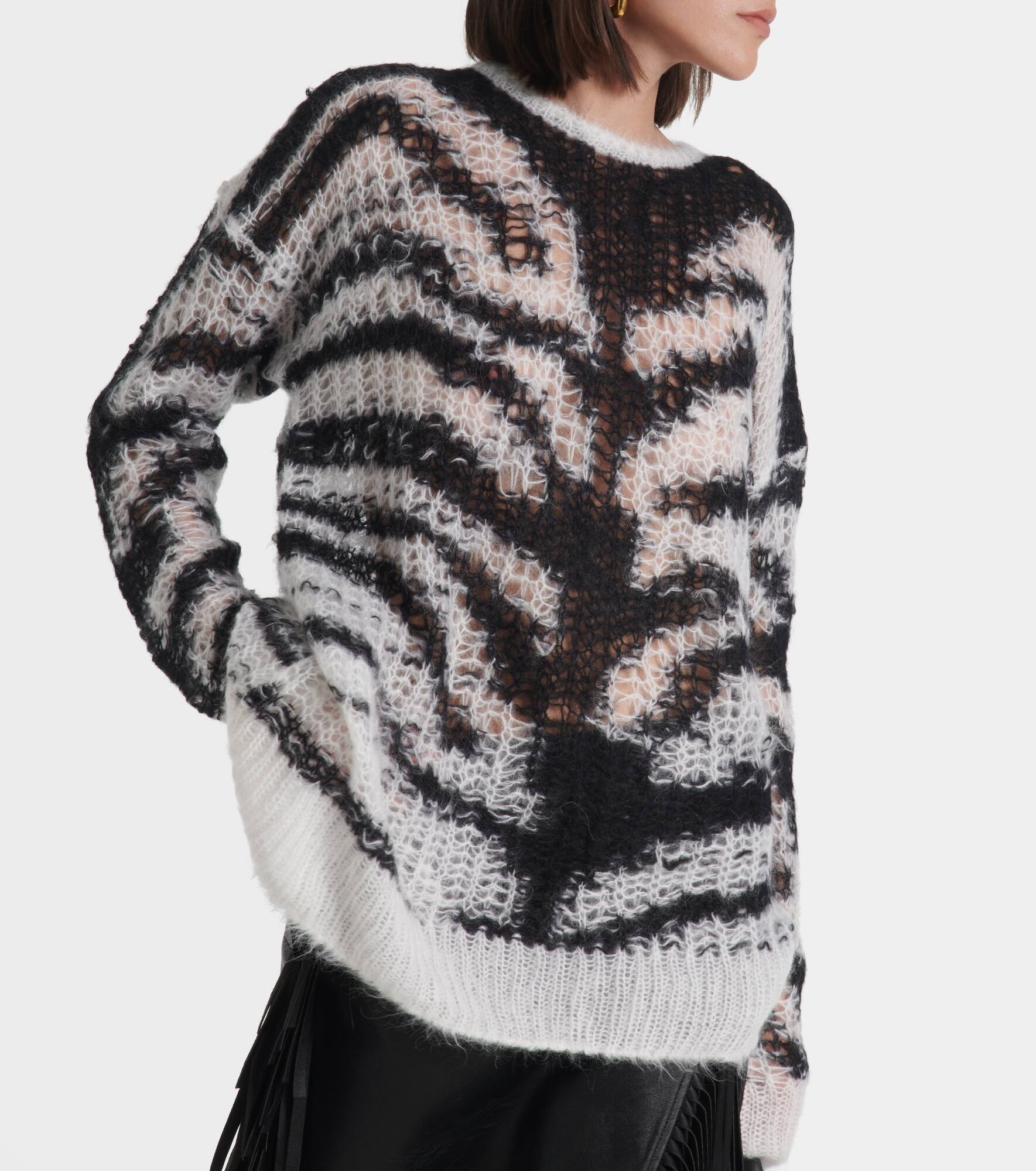 Zebra-print wool-blend sweater - 5