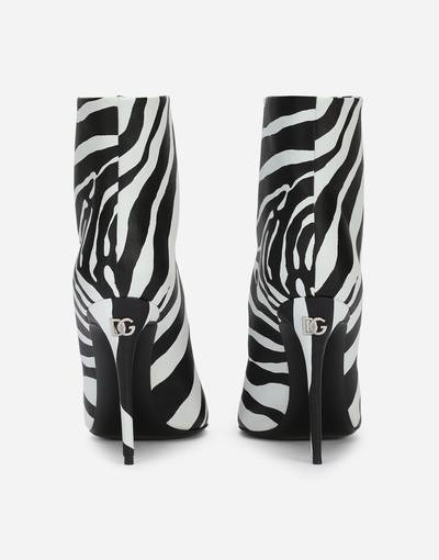 Dolce & Gabbana Zebra-print nappa leather ankle boots outlook