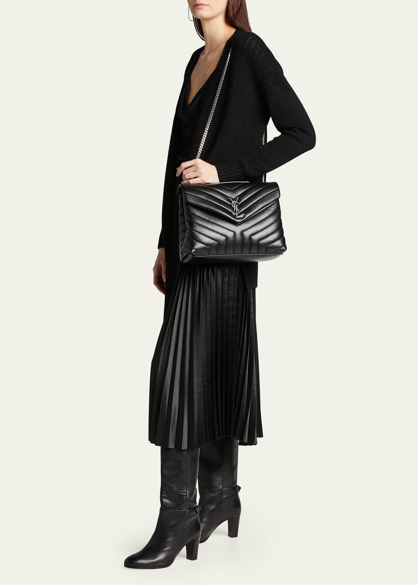 Loulou Medium YSL Matelasse Calfskin Flap-Top Shoulder Bag - 6