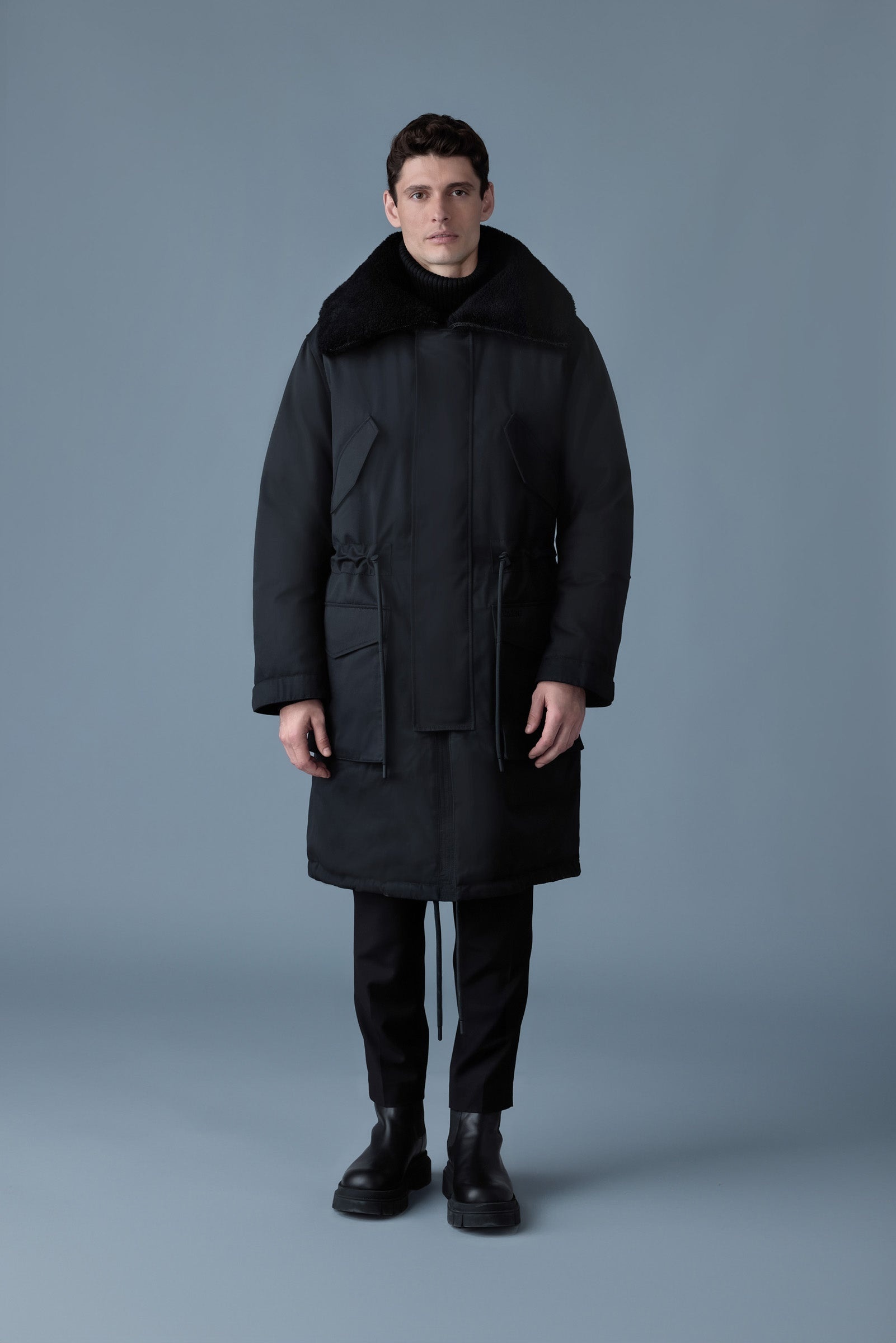 LEON Shearling Collar Down Parka - 2