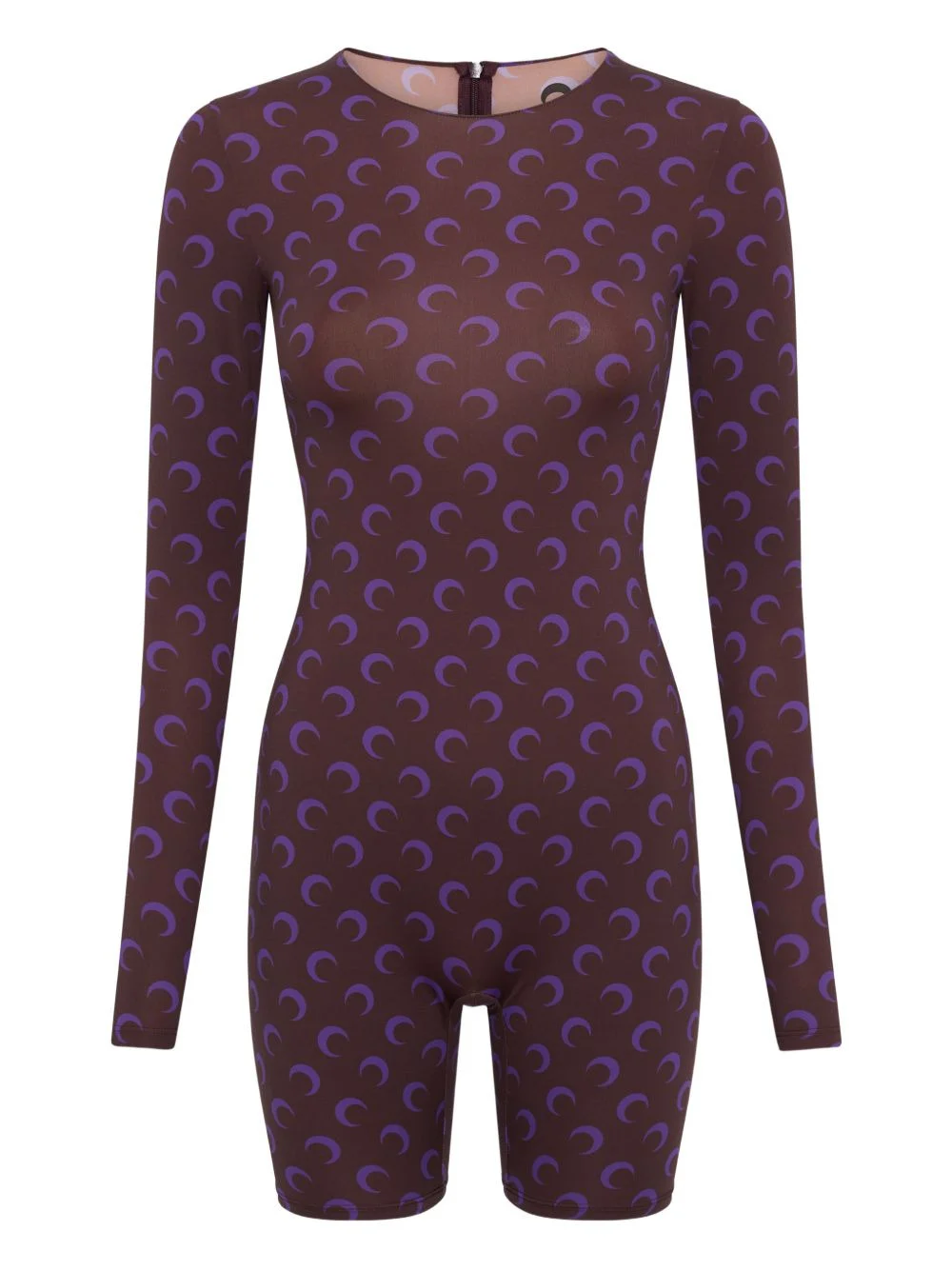 moon-print shorts playsuit - 1