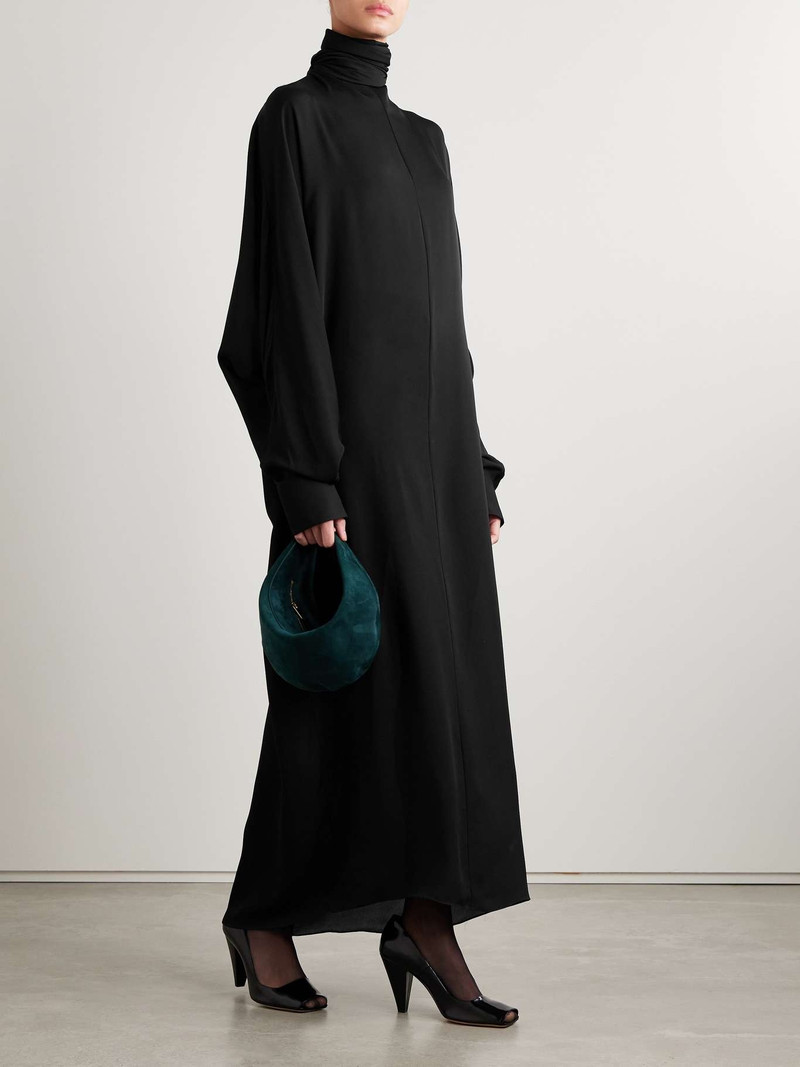 KHAITE Lexi open-back tie-neck silk-chiffon turtleneck maxi dress outlook