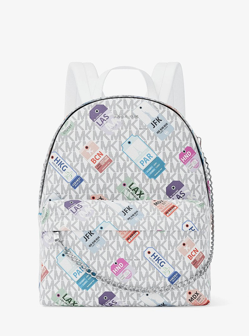 Slater Medium Printed Signature Logo Backpack 1