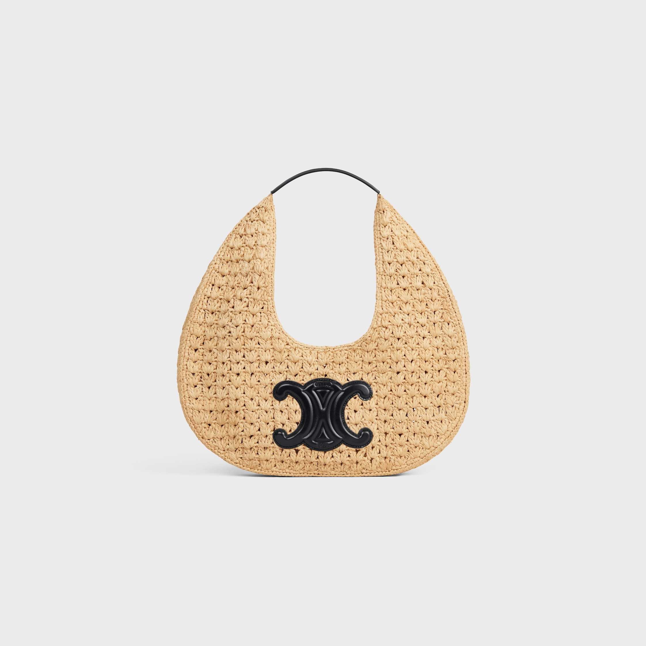 celine classic panier HOBO BAG IN Raffia and Calfskin - 1