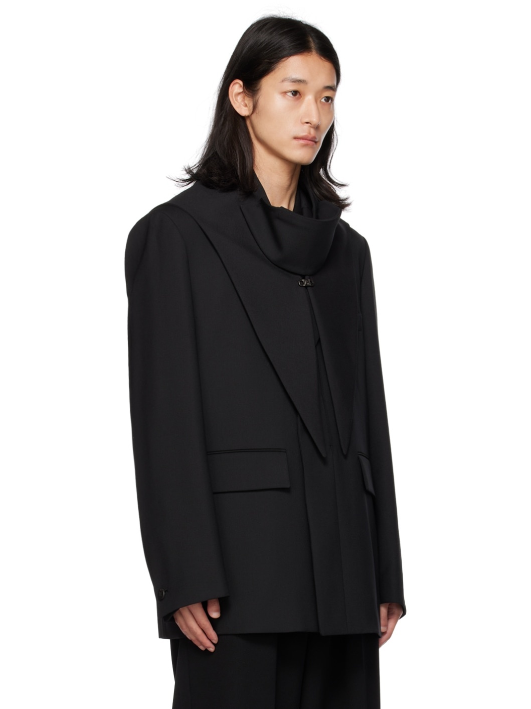 Black Single Breasted Blazer - 2