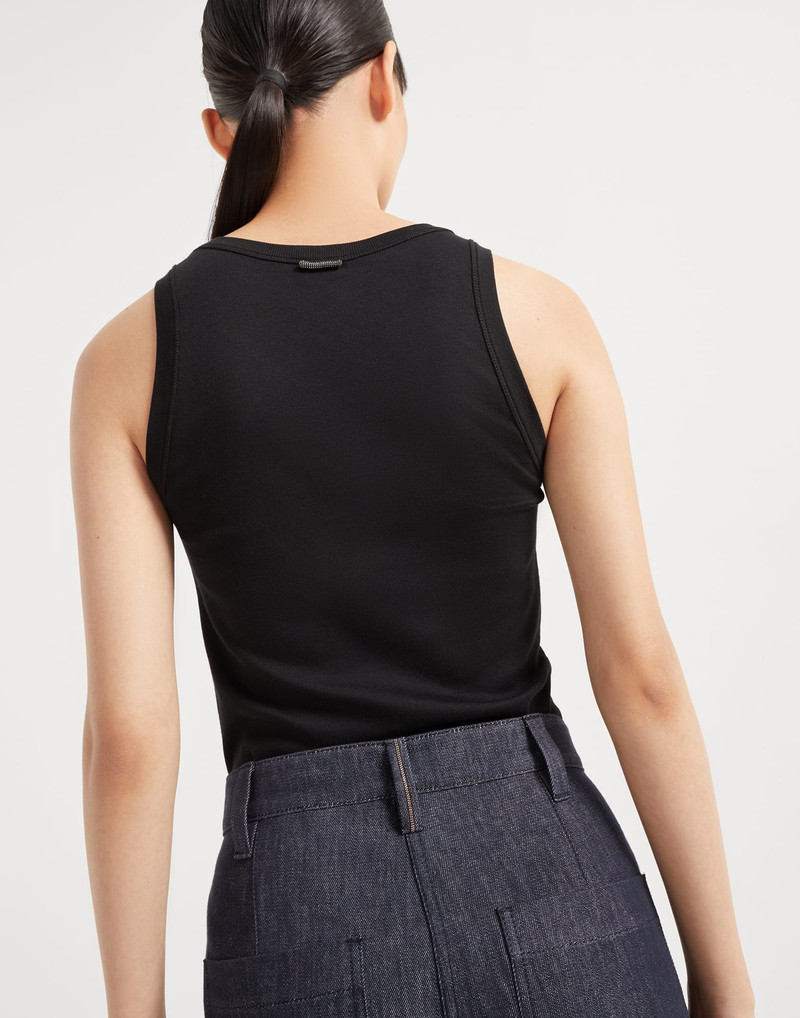 Denim- Effect twill 스마트 와이드 바지와 monili 3