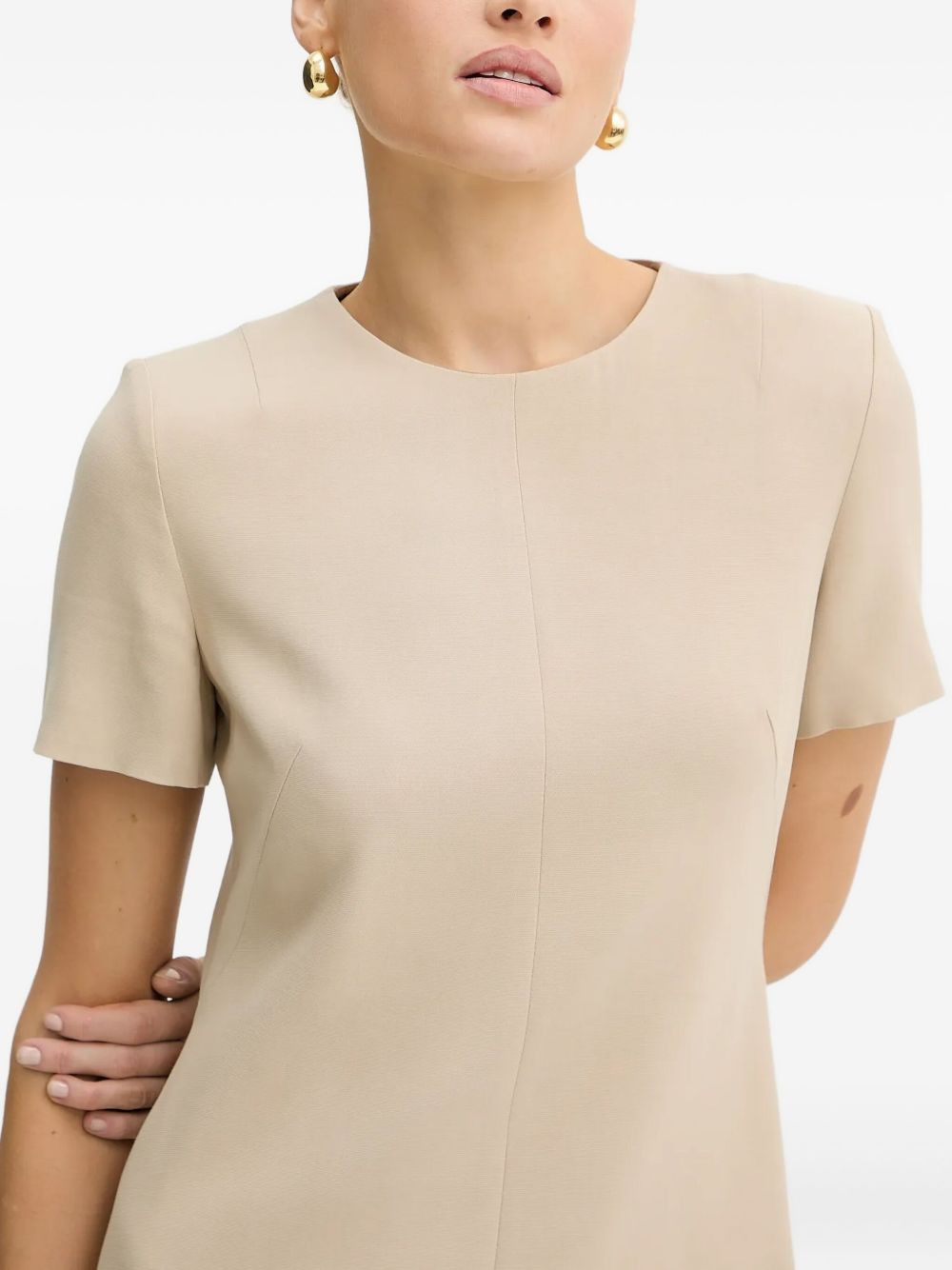 short-sleeve shift mini dress - 4