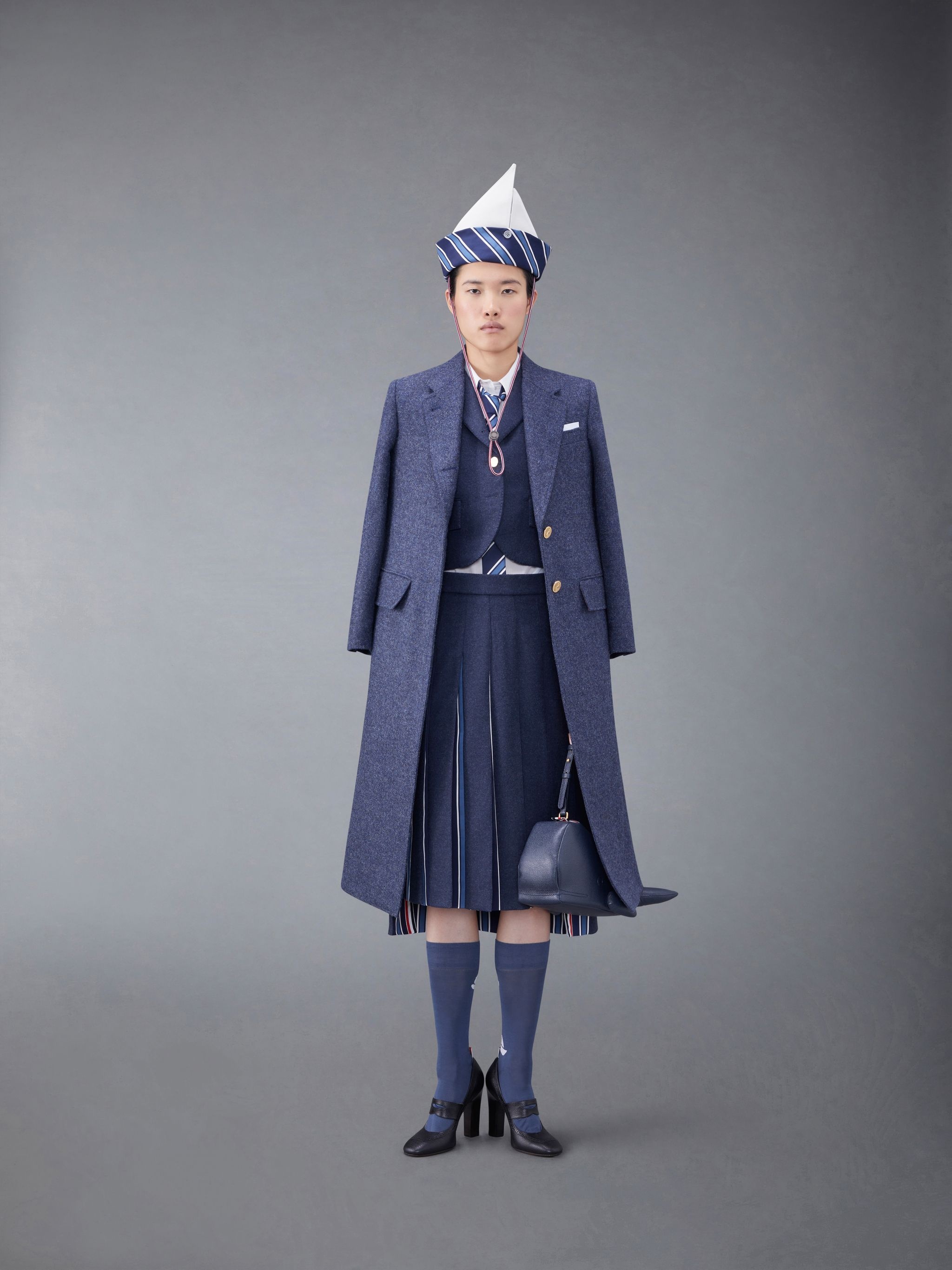 Solid Shetland Wide Lapel Overcoat - 5