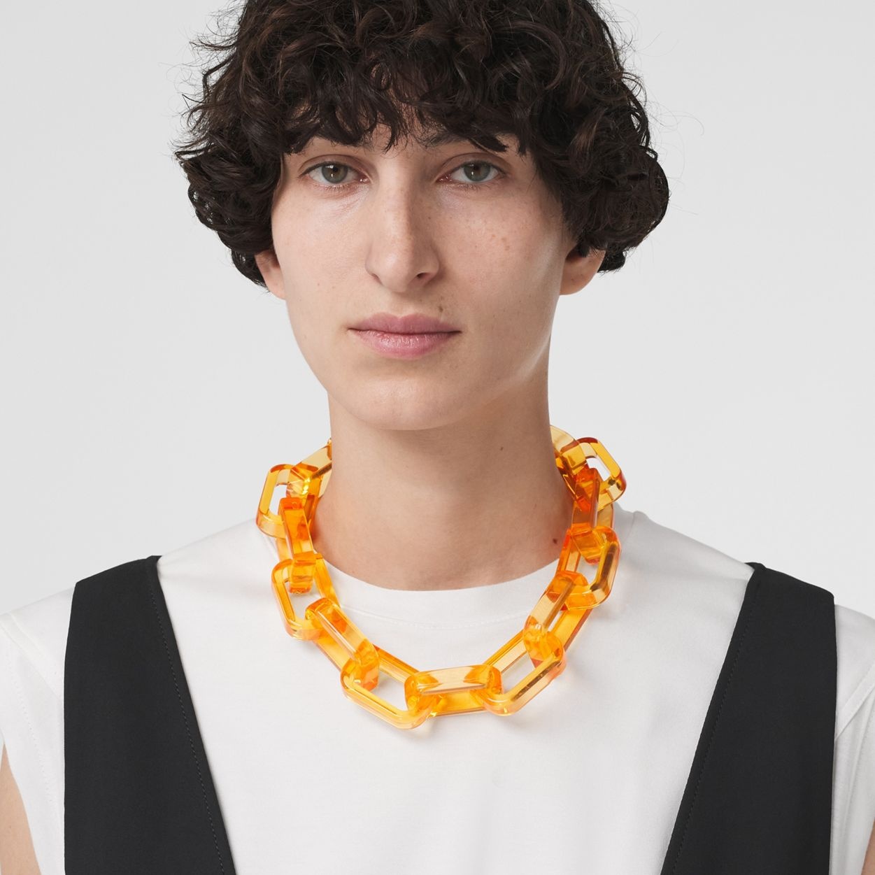 Palladium-plated Clasp Chain-link Necklace - 6