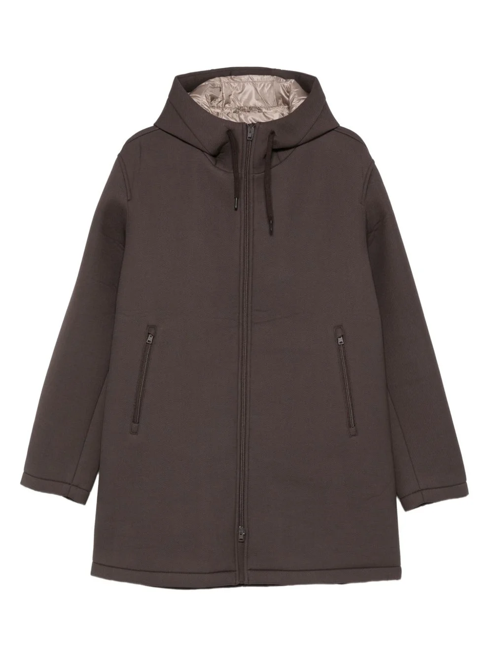 hooded zip-up coat - 1