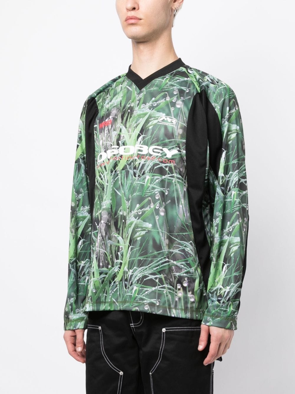 panelled long-sleeved top - 3