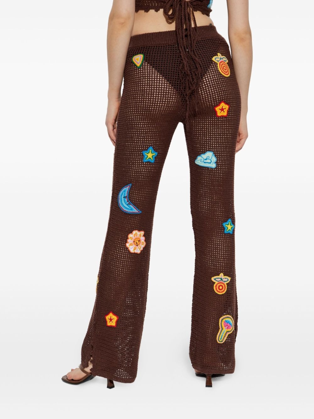crochet-knit trousers - 4
