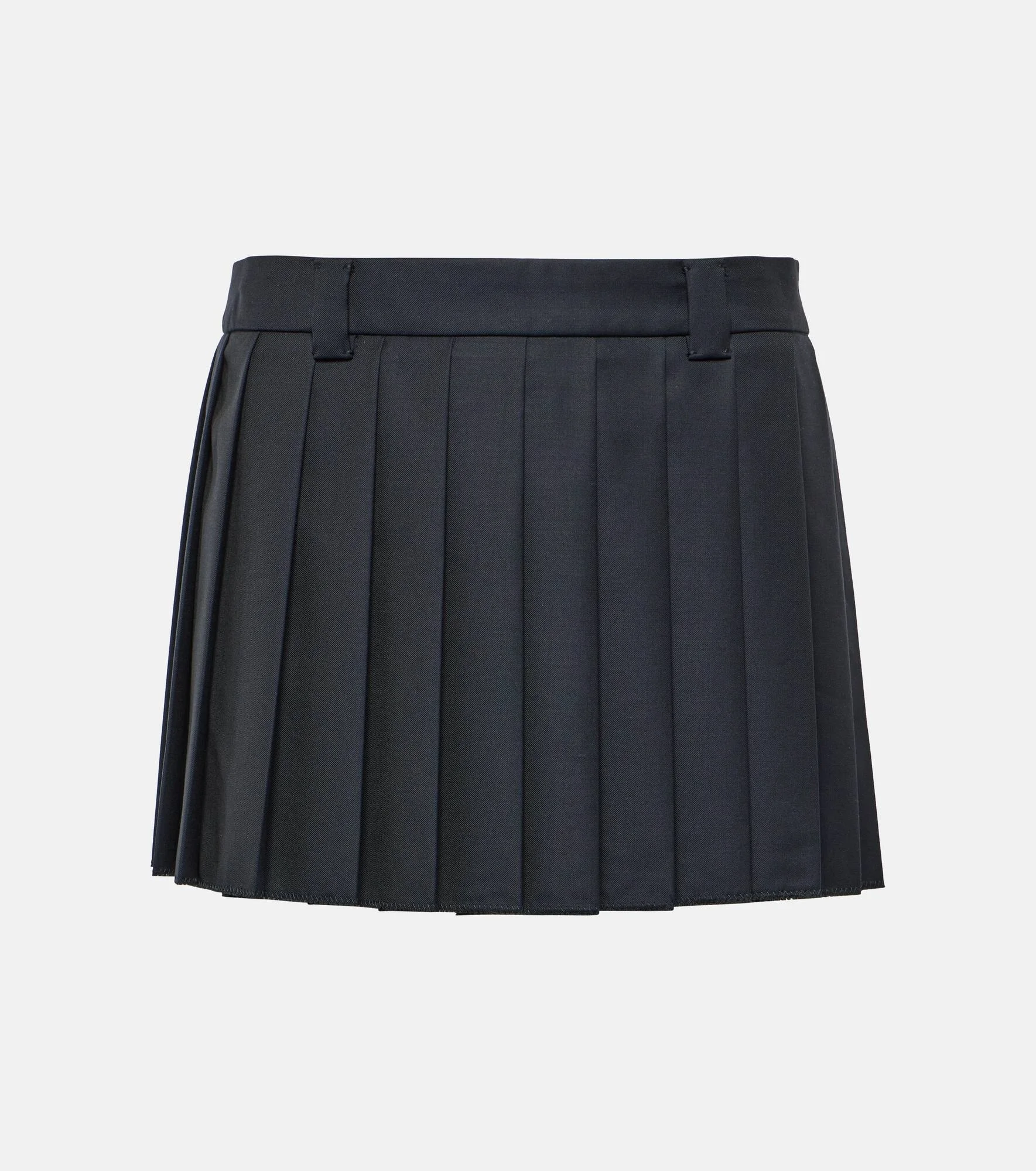 Pleated virgin wool miniskirt - 1