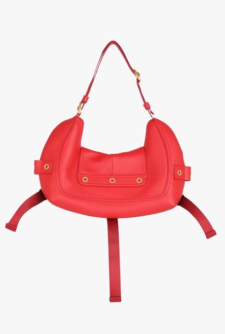 Red leather and suede Major bag - 3