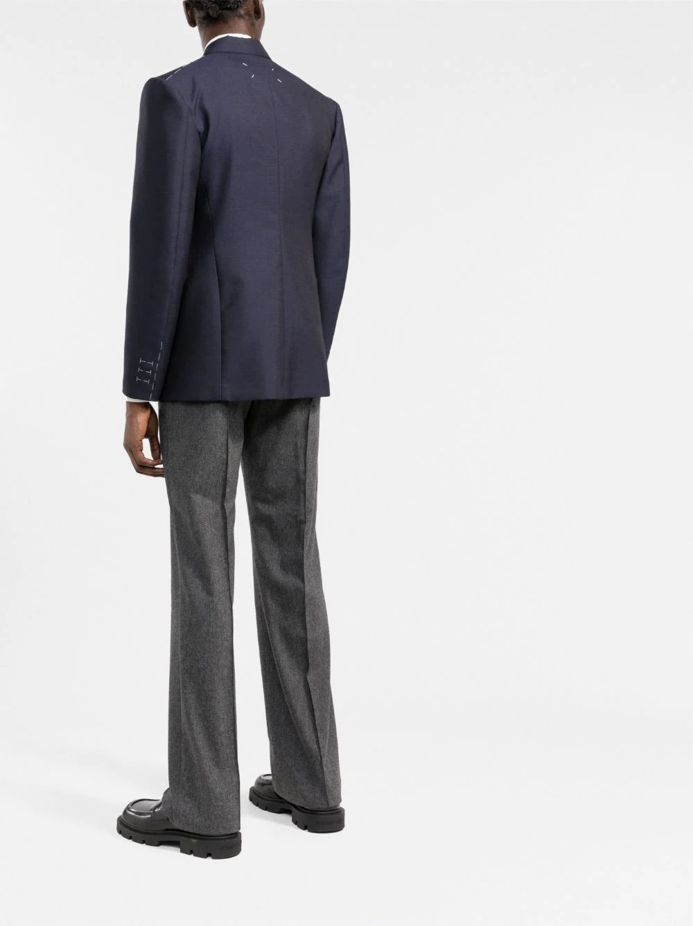 double-breasted navy blazer - 4