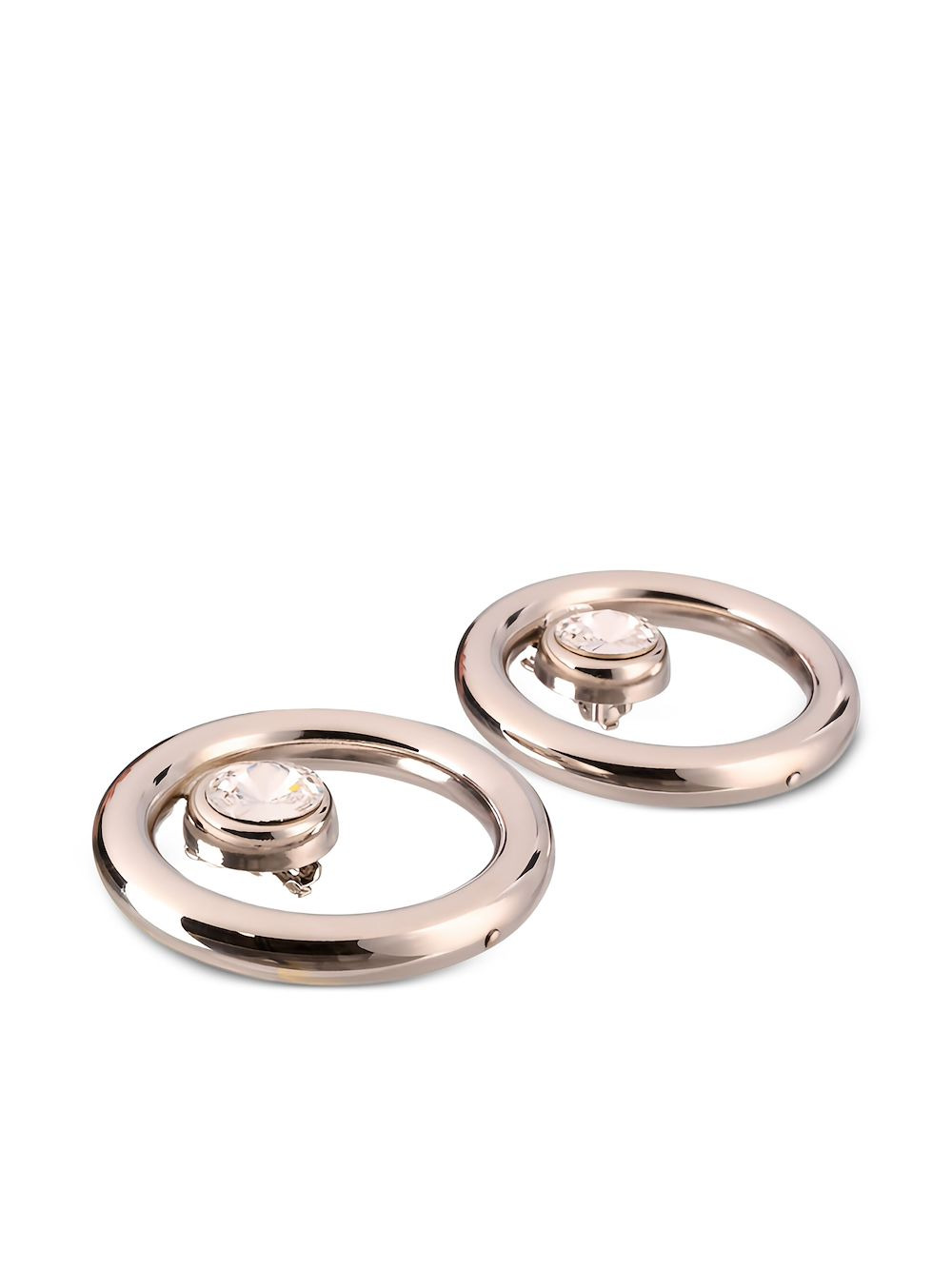 crystal-embellished circle earrings - 2