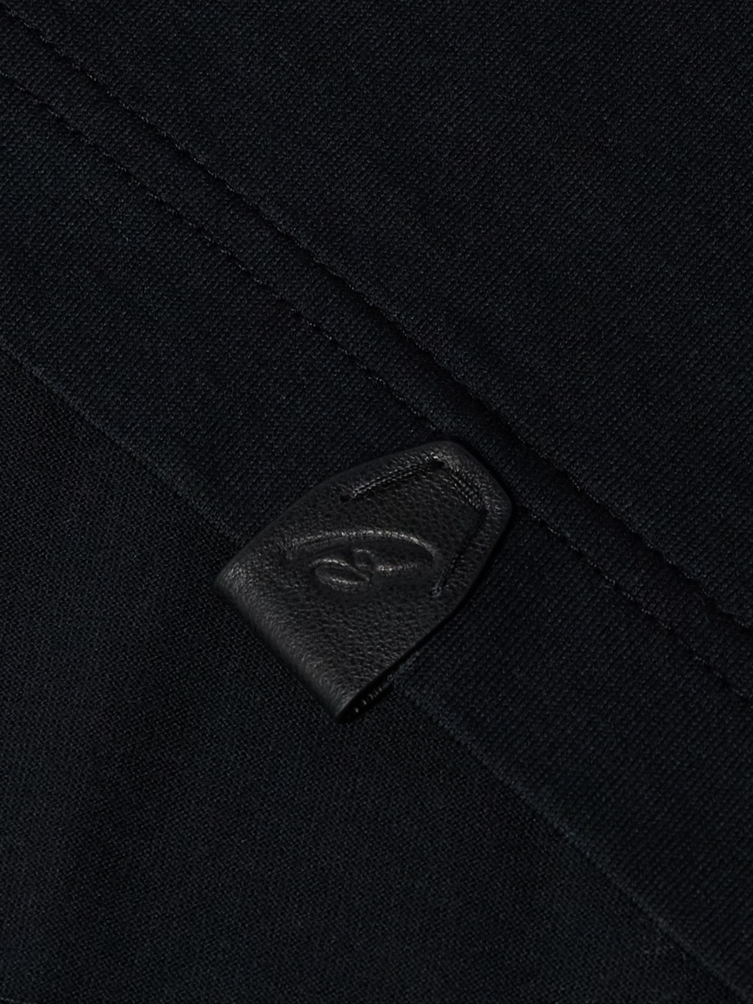 Leather-Trimmed Cotton-Jersey T-Shirt Black - 4