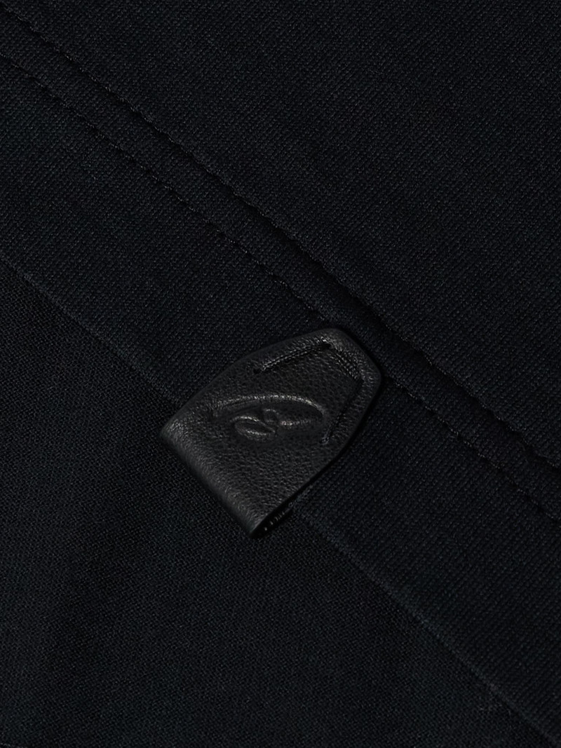 Leather-Trimmed Cotton-Jersey T-Shirt Black 4