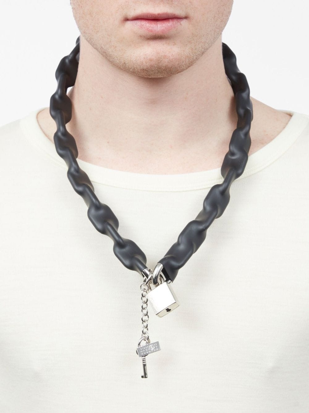 padlock chain-link necklace - 3