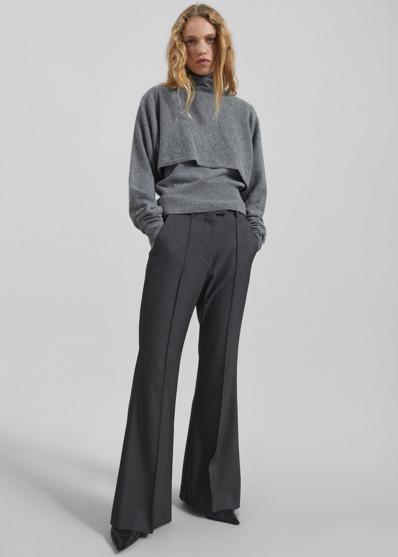 Lausanne Cashmere Detachable Layered Knit Set - Grey 6