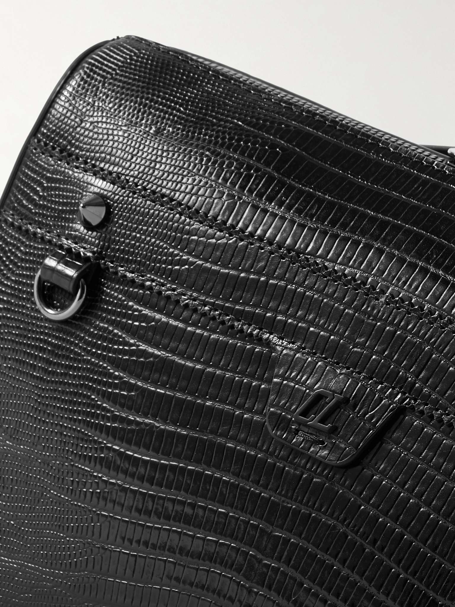 Ruisbuddy Studded Rubber-Trimmed Full-Grain Leather Messenger Bag - 5
