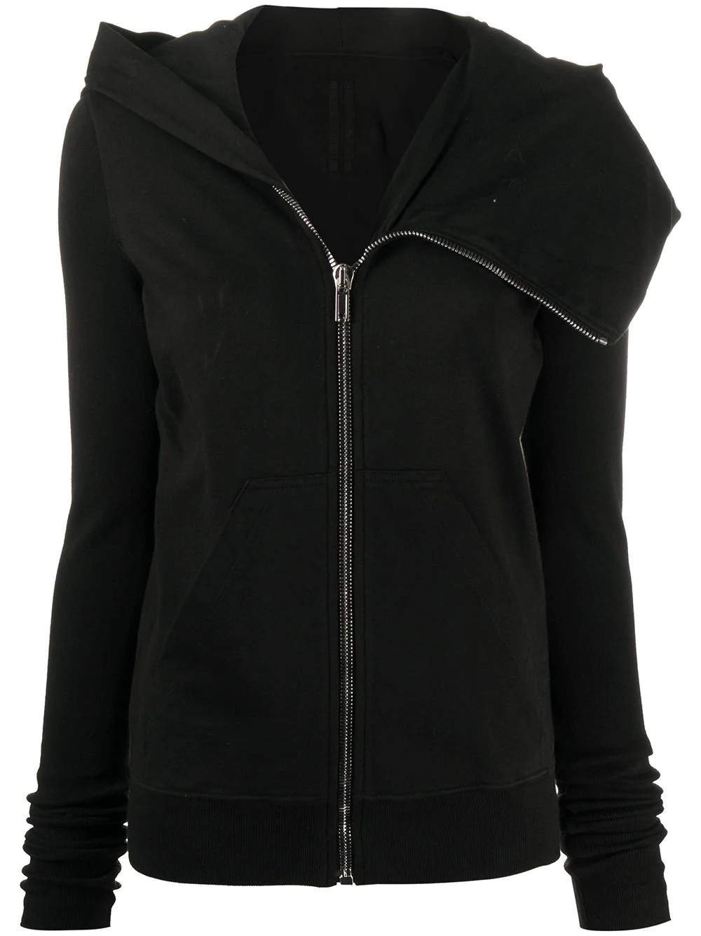 draped collar zip up jacket - 1