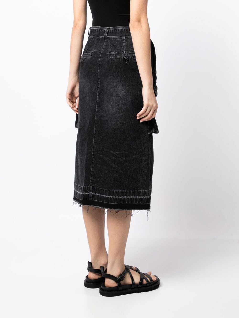 cargo-pocket denim skirt - 4