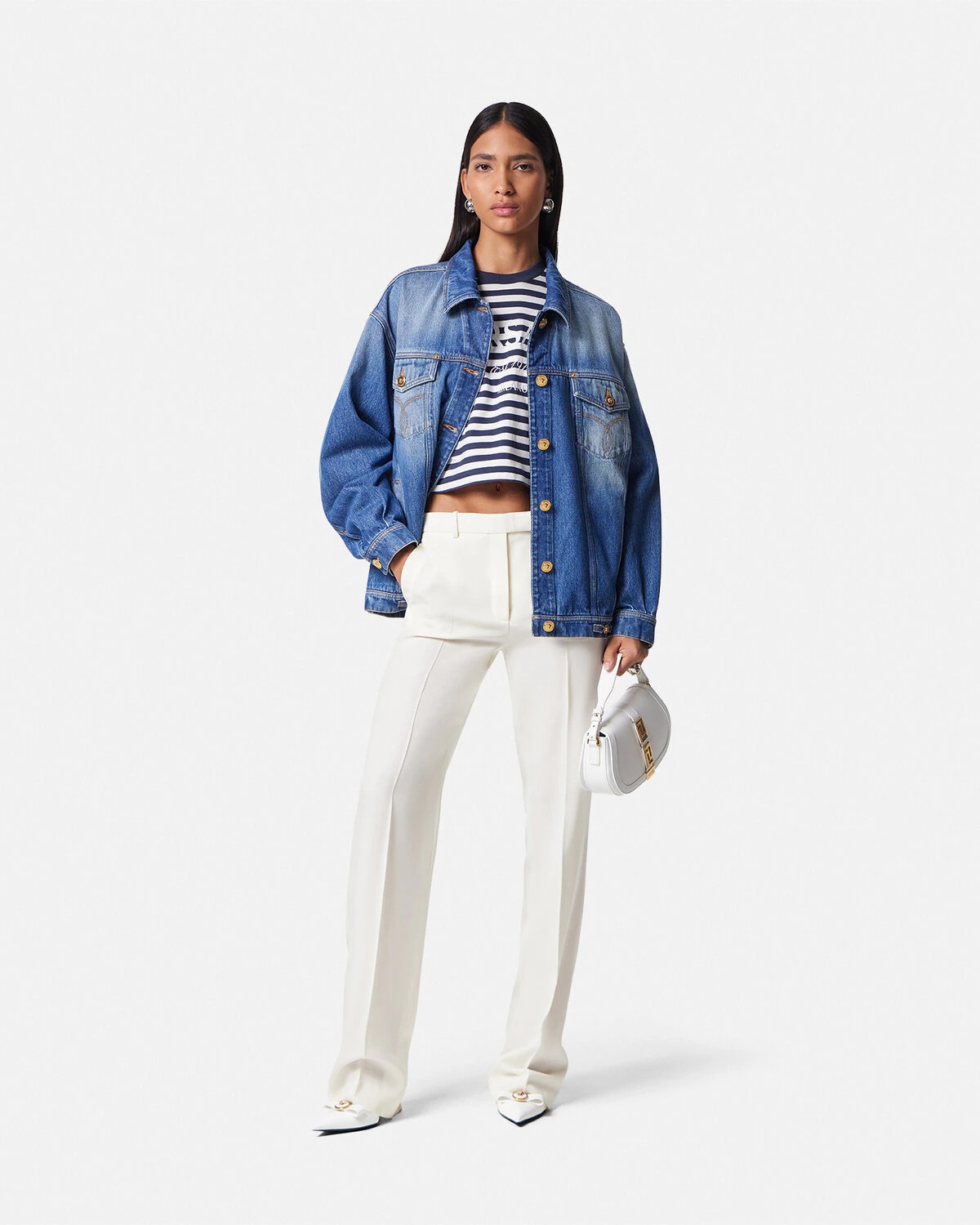 VERSACE L'Ancora Versace Crop T-Shirt | REVERSIBLE