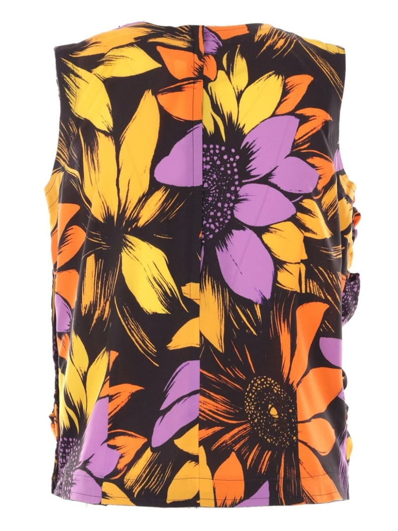 Comme Des Garçons floral-print ruched blouse outlook