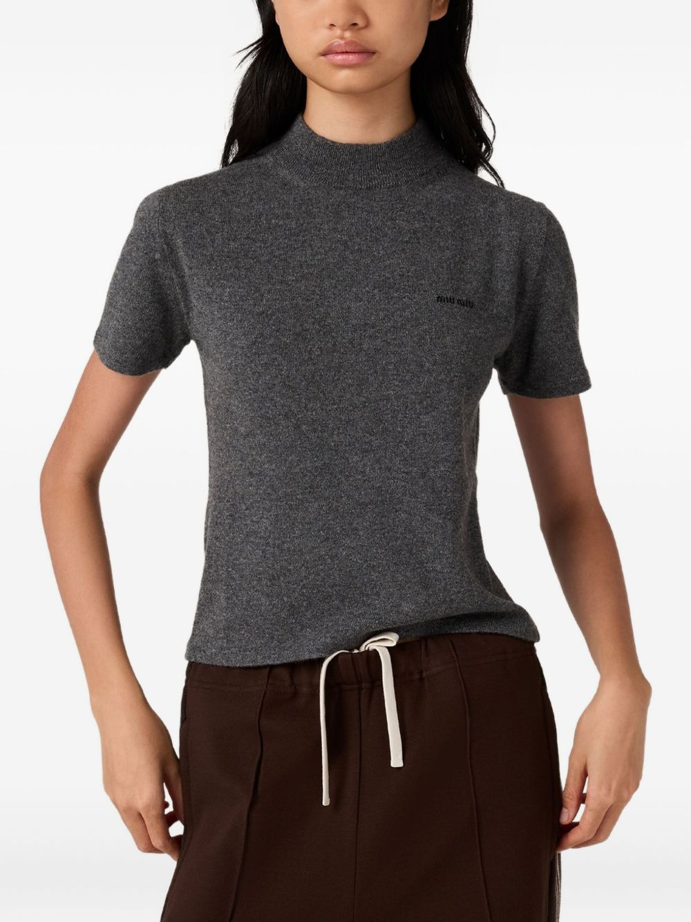 ribbed mock-neck cashmere sweater - 2