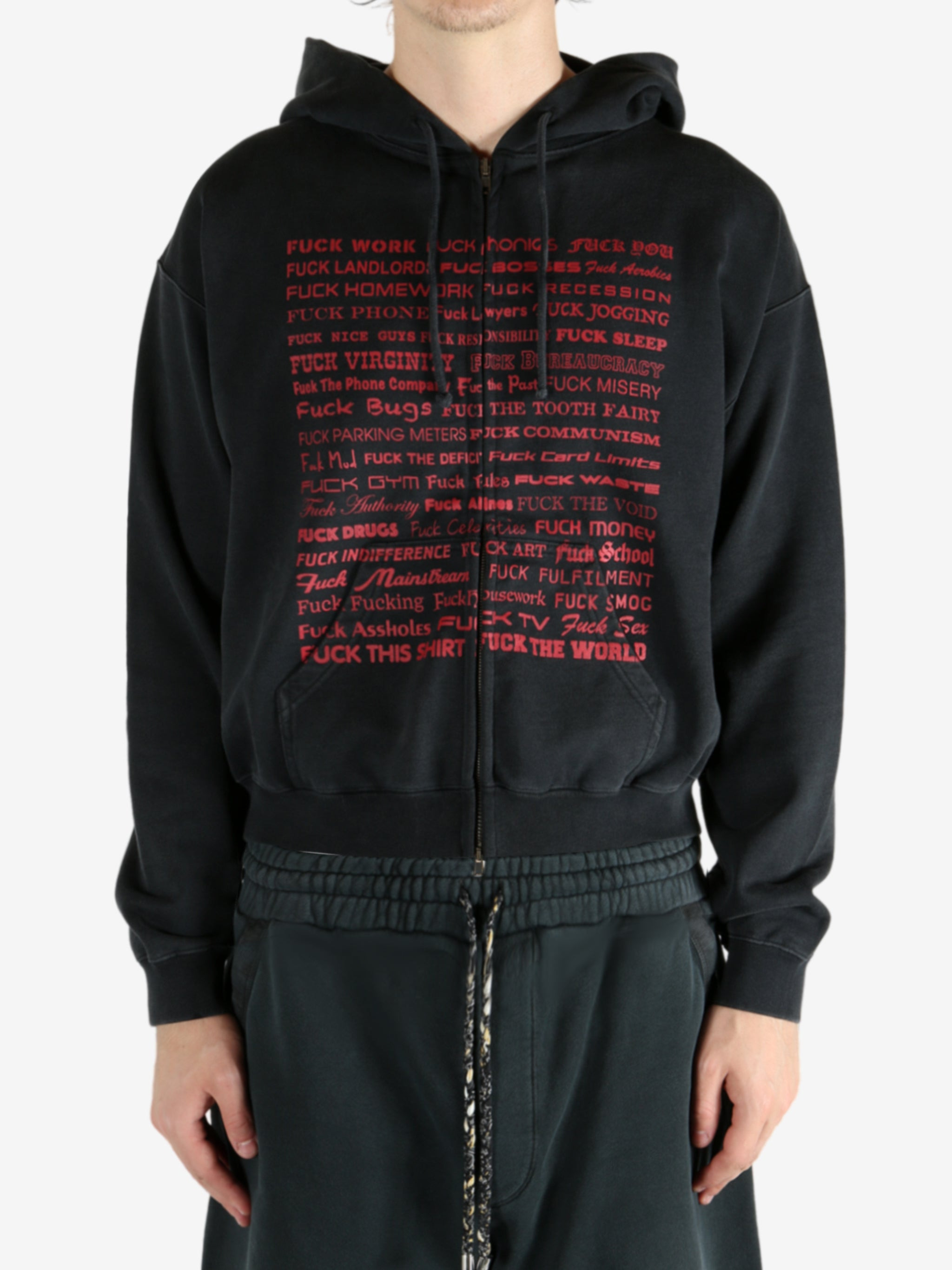 VETEMENTS - Men Fuck Fitted Zip-Up Hoodie - 1