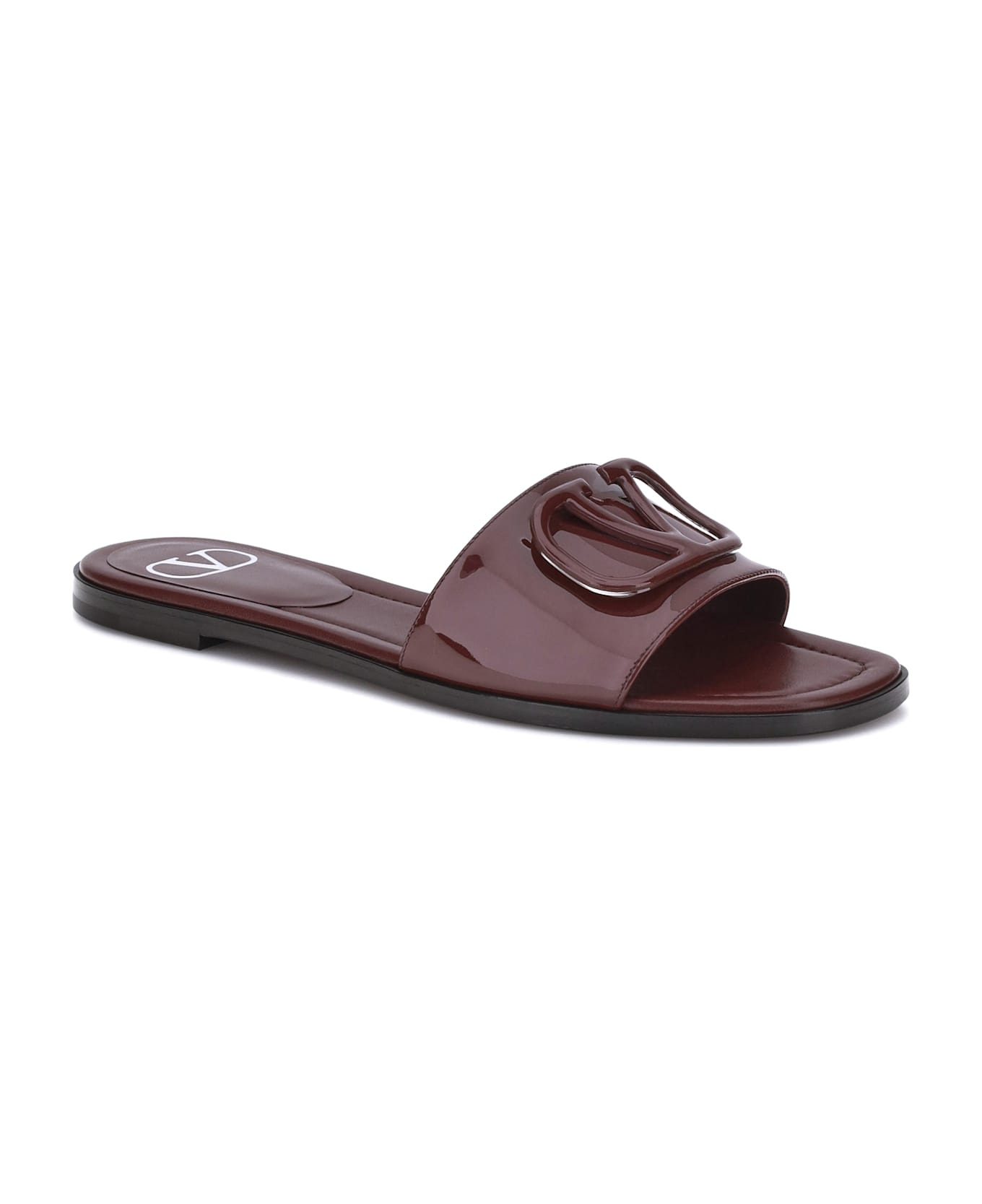 Patent Leathe Vlogo Slide Sandals - 2