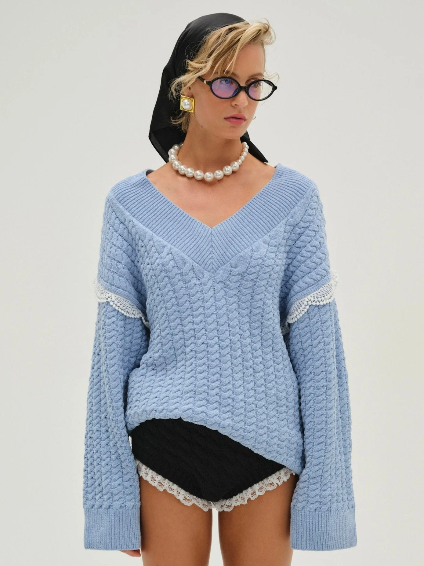 Tierra Oversized V-Neck Sweater - 1