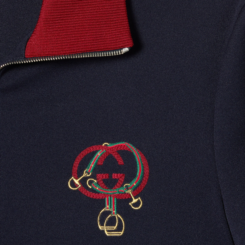 Technical jersey zip jacket with embroidery 5