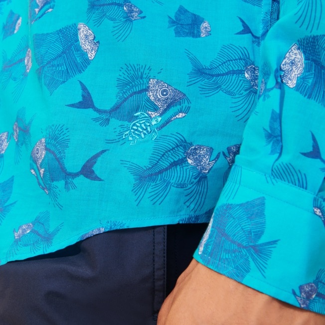 Unisex Cotton Voile Summer Shirt 2018 Prehistoric Fish - 6