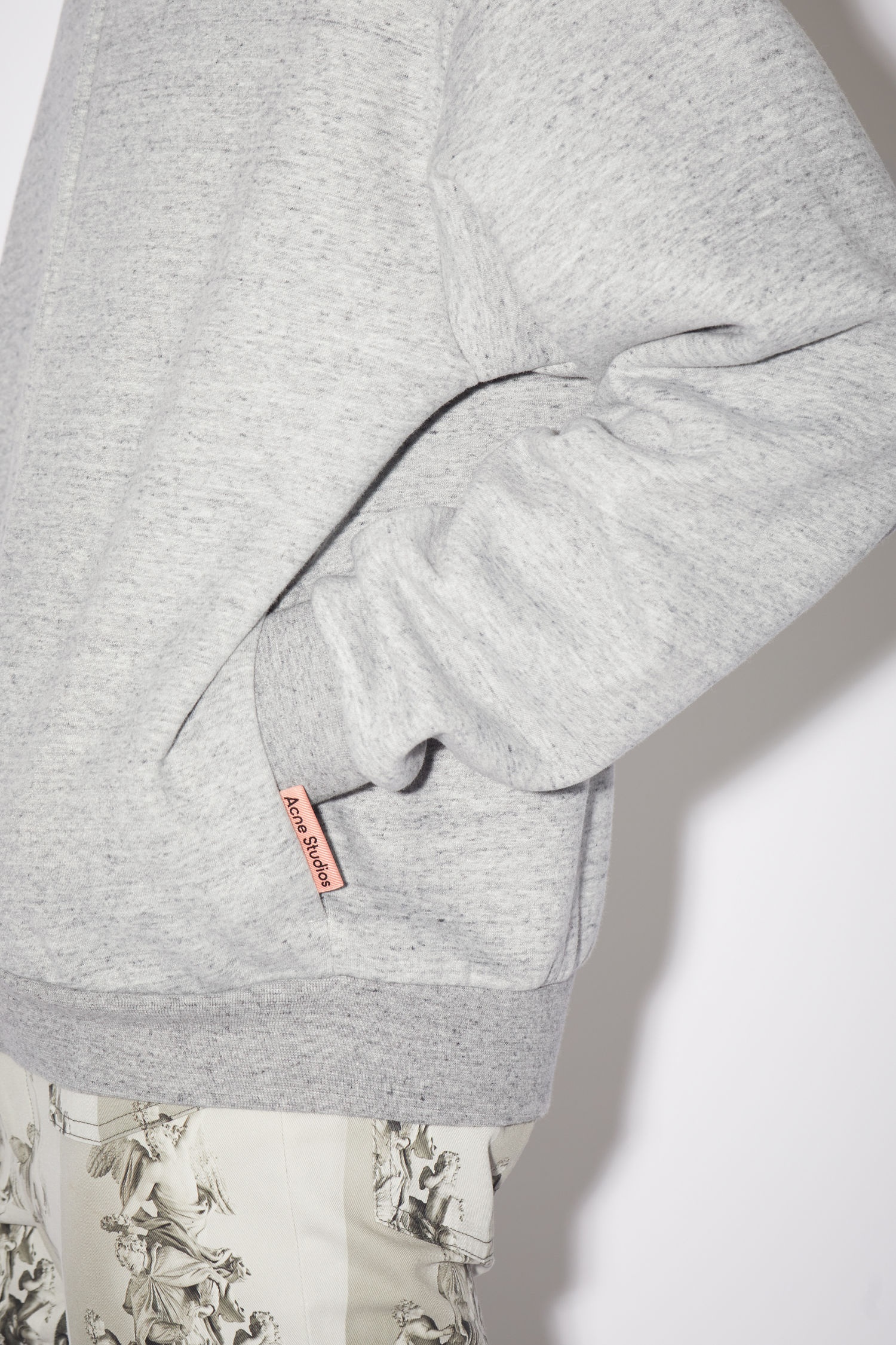 Hooded sweatshirt - Marble grey melange - 5