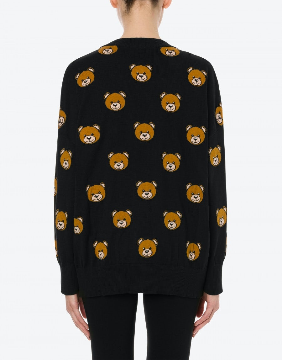 COTTON MAXI CARDIGAN ALLOVER TEDDY BEAR - 3