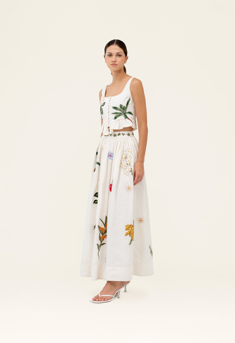 Agua by Agua Bendita Tangelo Wild Maxi Skirt outlook