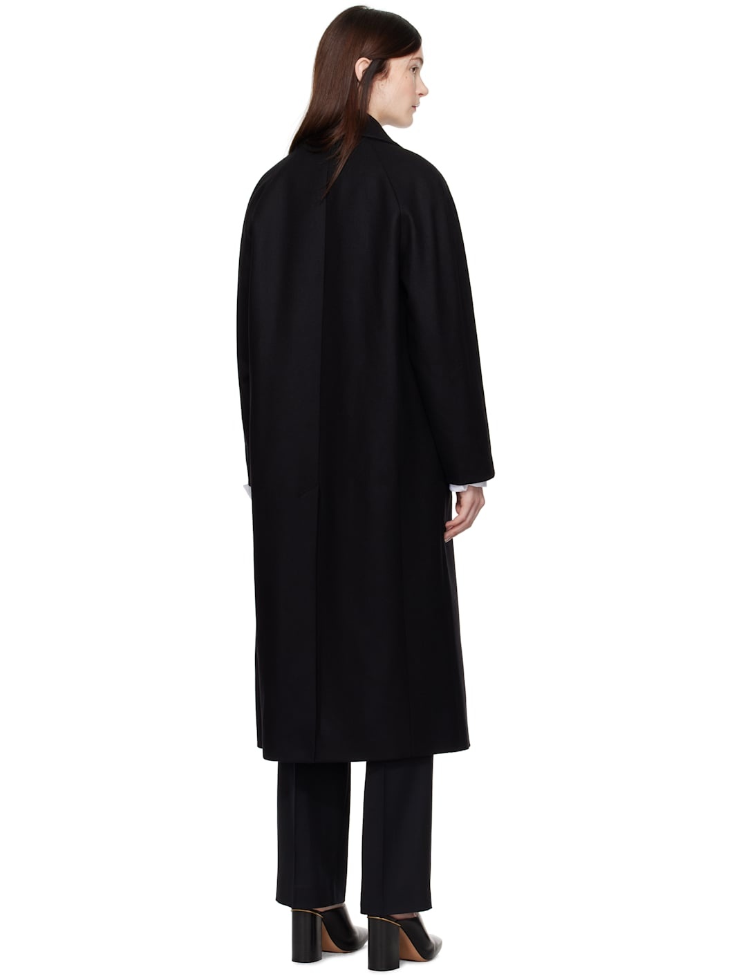 Black Flora Trench Coat - 3