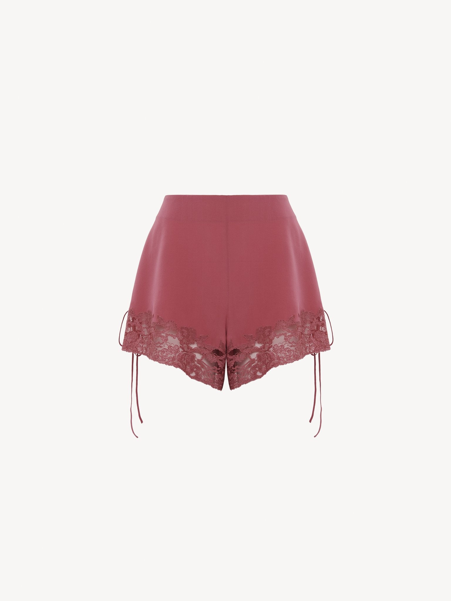 LACE-TRIMMED LINGERIE SHORTS IN CRÊPE DE CHINE - 2