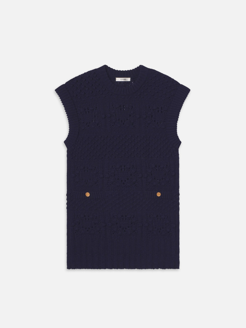 Knitted Vest Dress in Navy 1