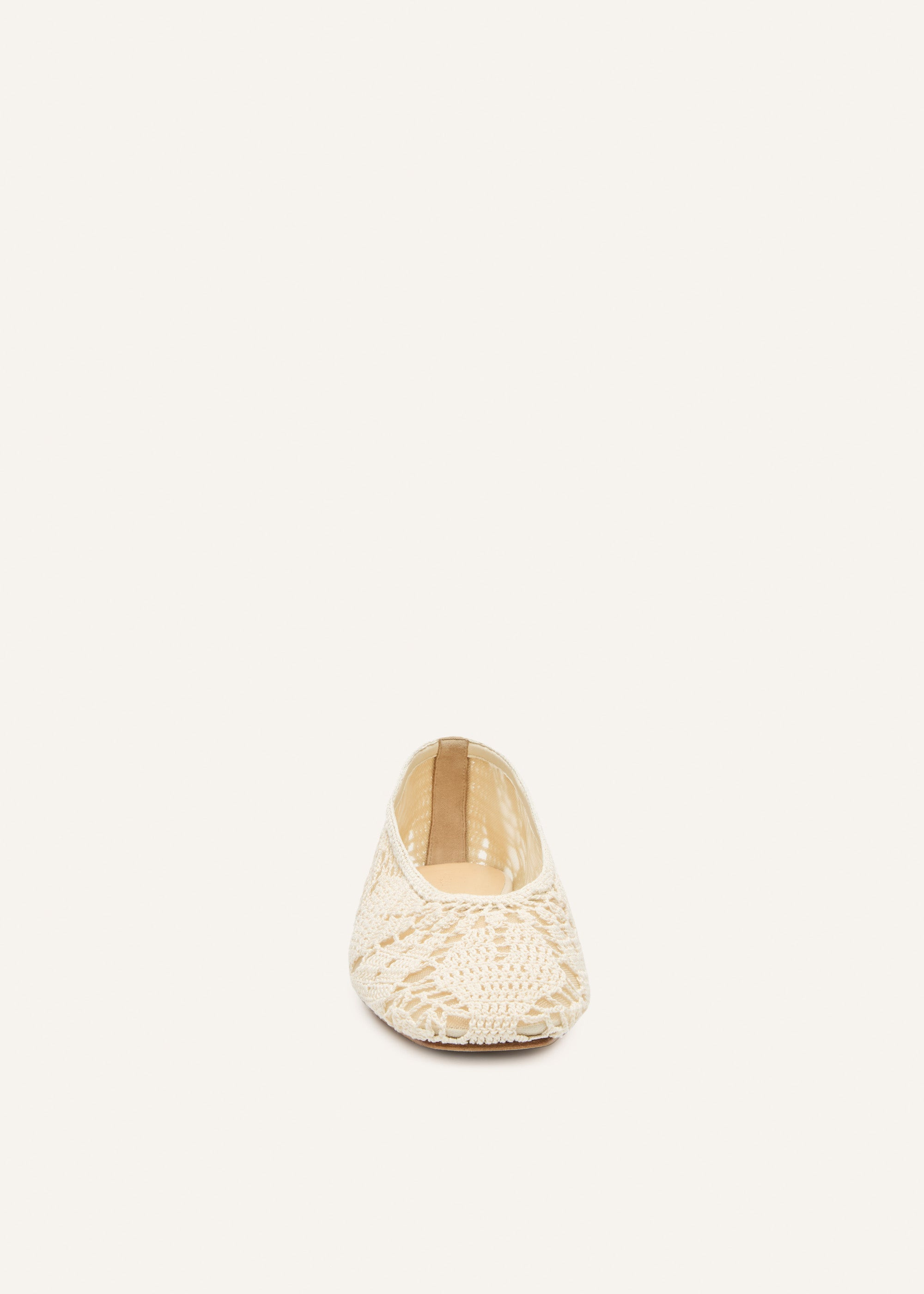 Crochet ballet flats in cream - 3