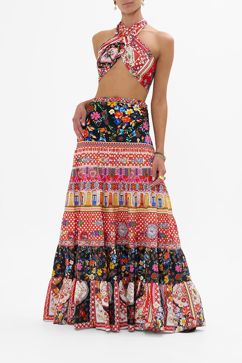 CAMILLA JERSEY SPLICED TIERED SKIRT outlook