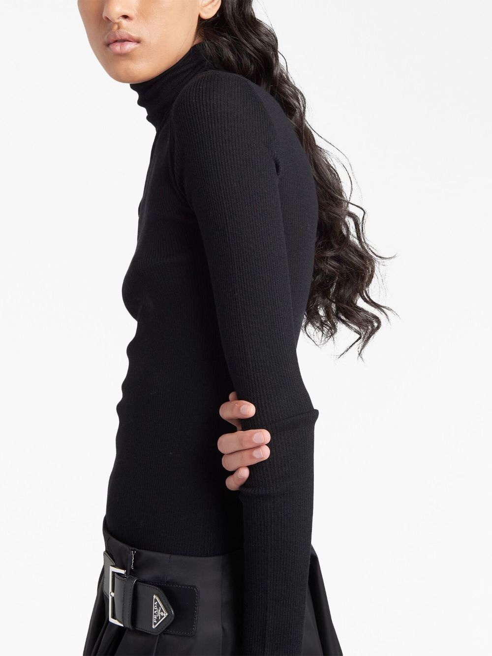 logo-intarsia roll-neck jumper - 4